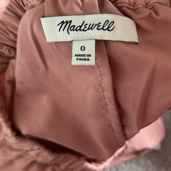 MADEWELL Pink Eyelet Off-Shoulder Casual Dress | Size 0 - Picture 9 of 11